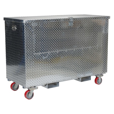 Vestil Portable Tool Box, Aluminum, 61" W x 26" D x 45" H, Added Fork Pockets, Fold Down Front & Casters APTS-3660-CF-FD